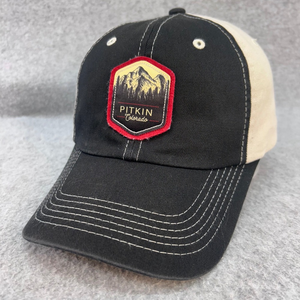 Pitkin Colorado Mens Black American Dry Goods Trucker Hat Mountain Patch OSFM